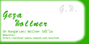 geza wollner business card